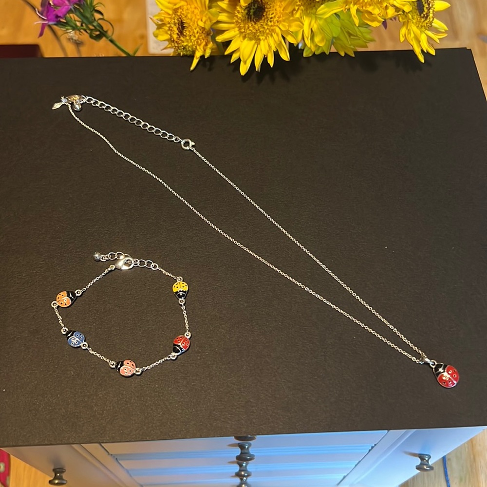 Cute lady bug jewelry set